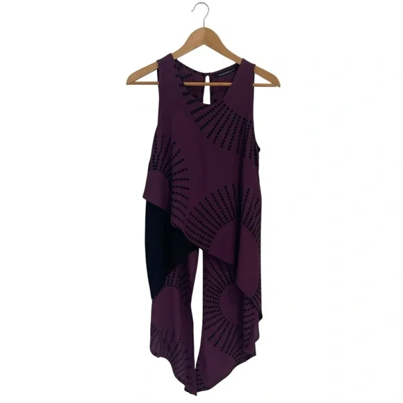MANAOLA Pewa Asymmetrical Tank blouse Small purple - Picture 6 of 9